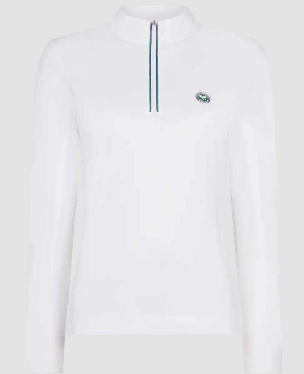 Wimbledon Sweatshirts & Hoodies | Sweatshirts & Hoodies-Women's Core Performance 1/4 Zip Training Top - White