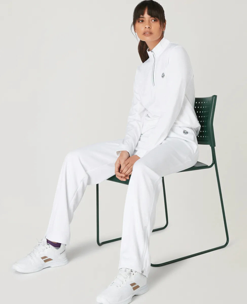 Wimbledon Sweatshirts & Hoodies | Sweatshirts & Hoodies-Women's Core Performance 1/4 Zip Training Top - White