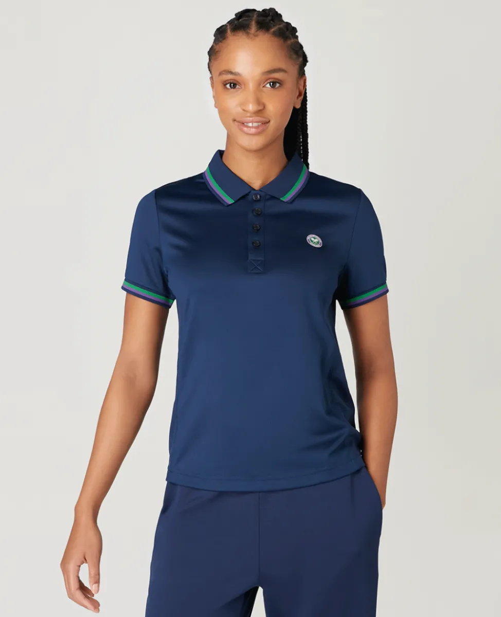 Wimbledon Tops & T-Shirts | Tops & T-Shirts-Women's Core Performance Polo - Navy