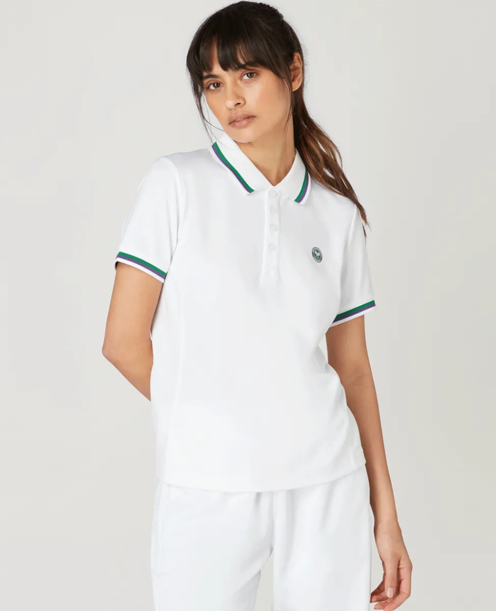 Wimbledon Tops & T-Shirts | Tops & T-Shirts-Women's Core Performance Polo - White