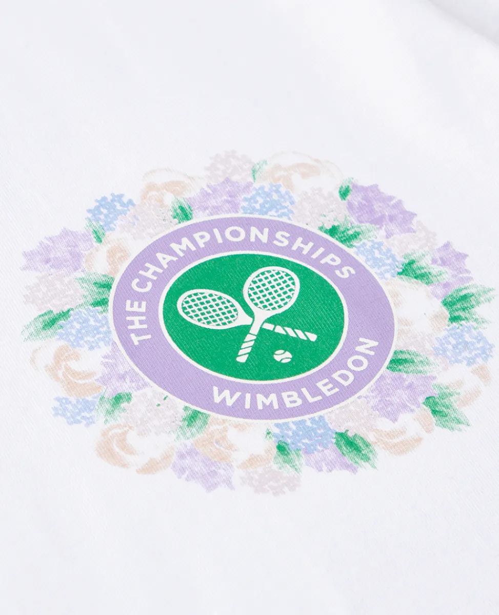 Wimbledon Tops & T-Shirts-Womens Floral Logo T-Shirt - White