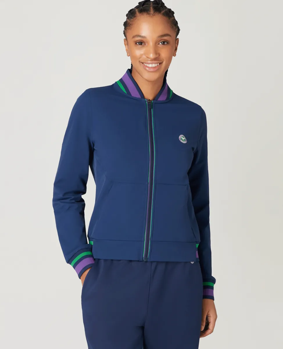 Wimbledon Sweatshirts & Hoodies | Jackets & Coats-Womens Full Zip Jacket - Navy