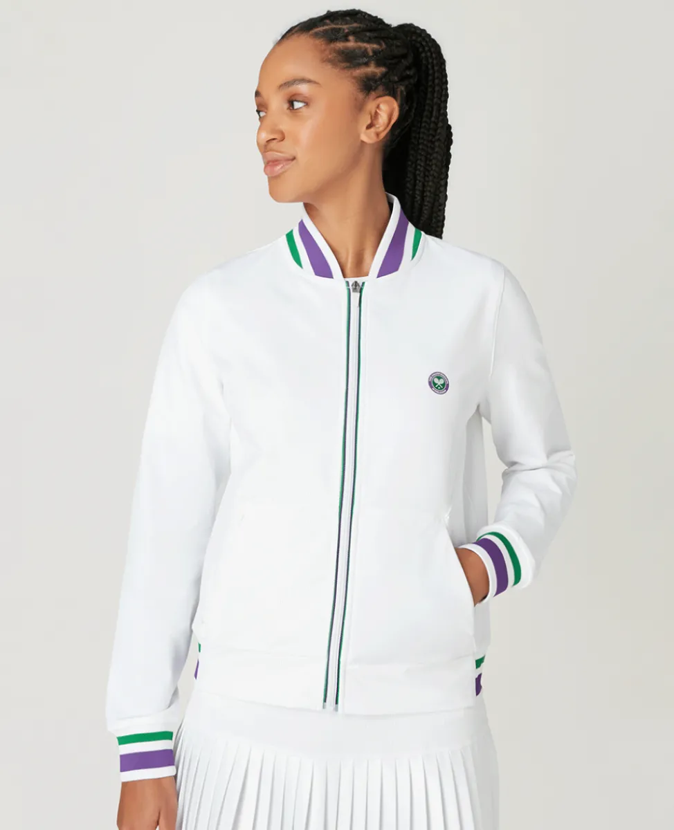 Wimbledon Sweatshirts & Hoodies | Jackets & Coats-Womens Full Zip Jacket - White