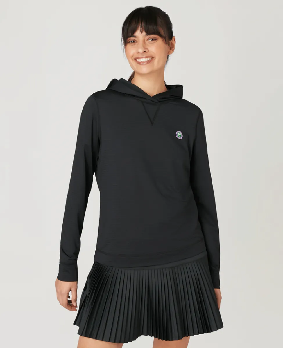 Wimbledon Sweatshirts & Hoodies | Sweatshirts & Hoodies-Womens Light Performance Hoody - Black