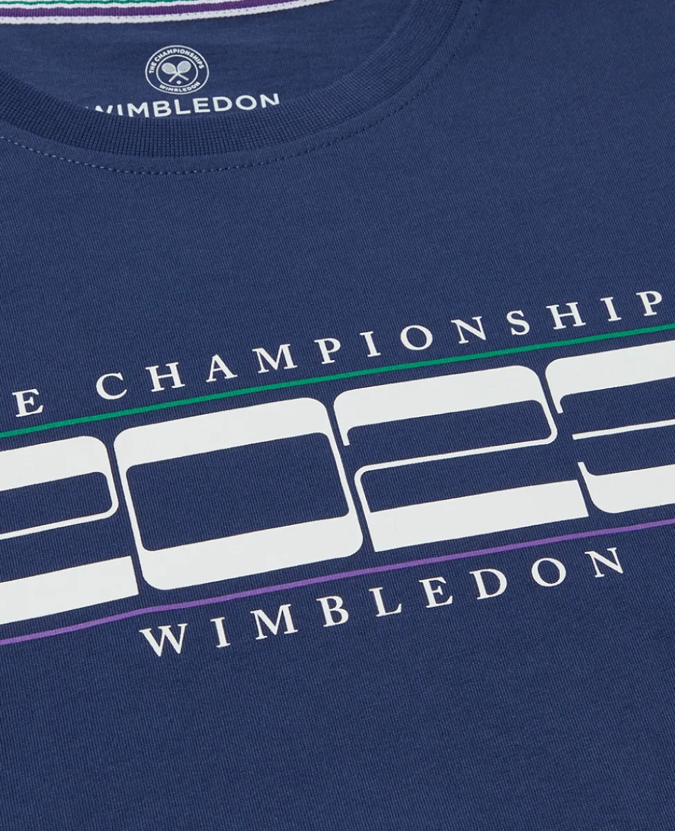 Wimbledon Tops & T-Shirts-Women's Linear 2023 T-Shirt - Navy