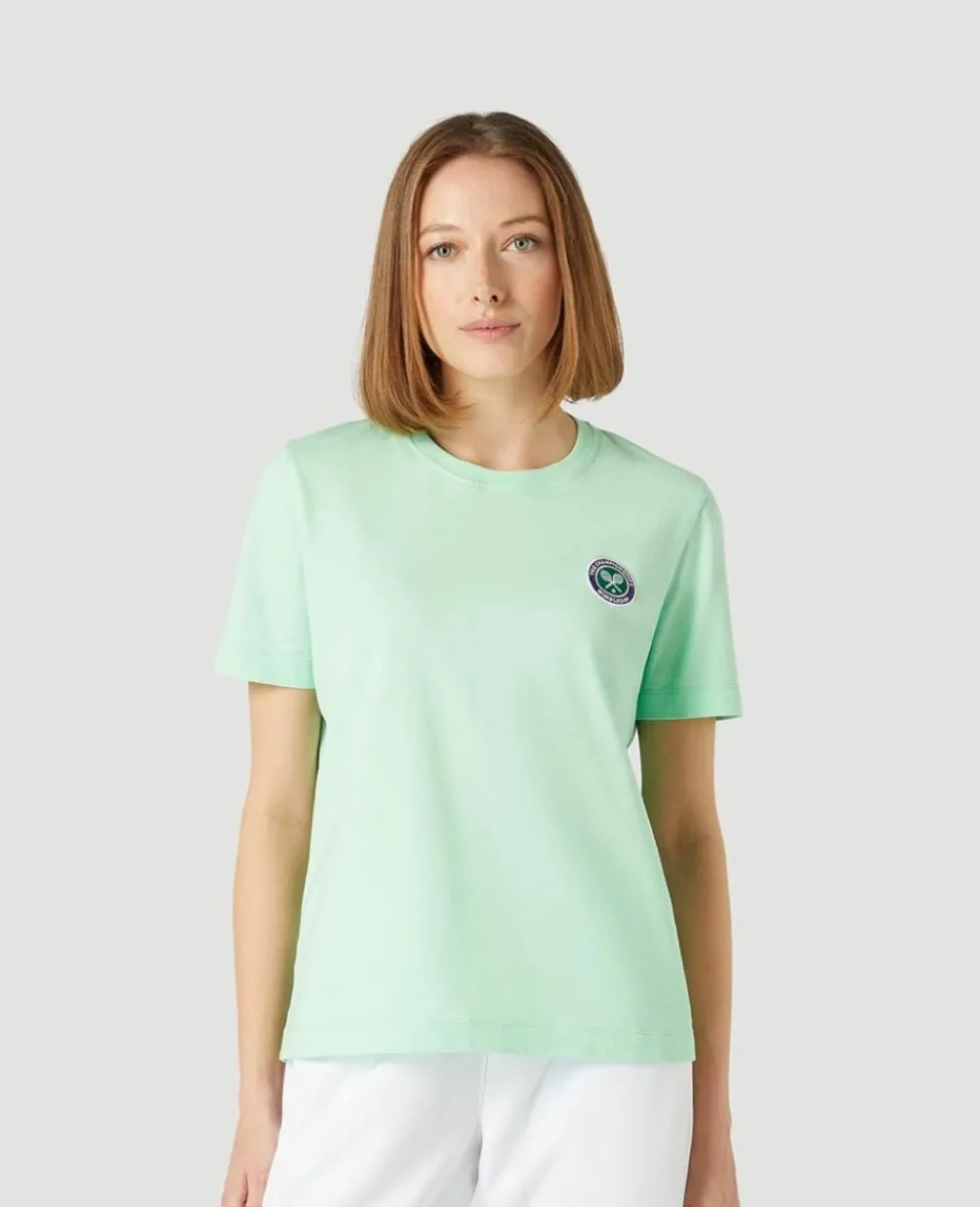 Wimbledon Tops & T-Shirts-Womens Logo Badge T-Shirt - Green