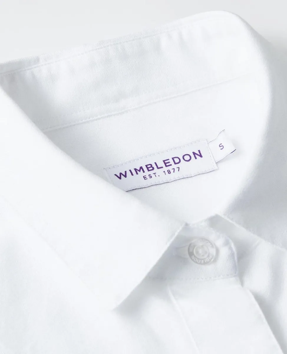 Wimbledon Tops & T-Shirts-Womens Oxford Shirt - White