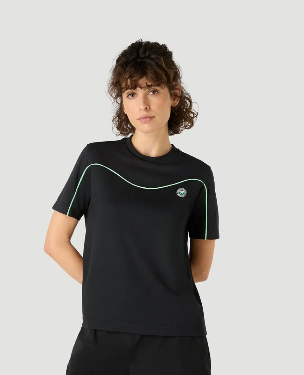 Wimbledon Tops & T-Shirts | Tops & T-Shirts-Womens Performance Curve T-Shirt - Green