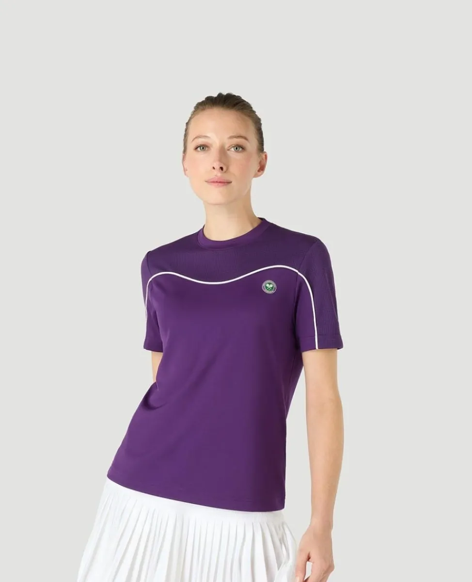 Wimbledon Tops & T-Shirts | Tops & T-Shirts-Womens Performance Curve T-Shirt - Purple