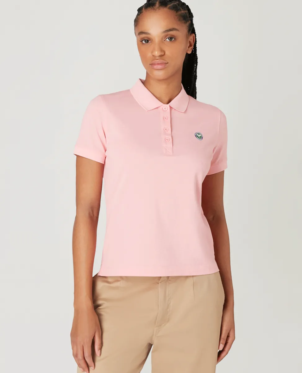 Wimbledon Tops & T-Shirts-Womens Pique Polo - Pink