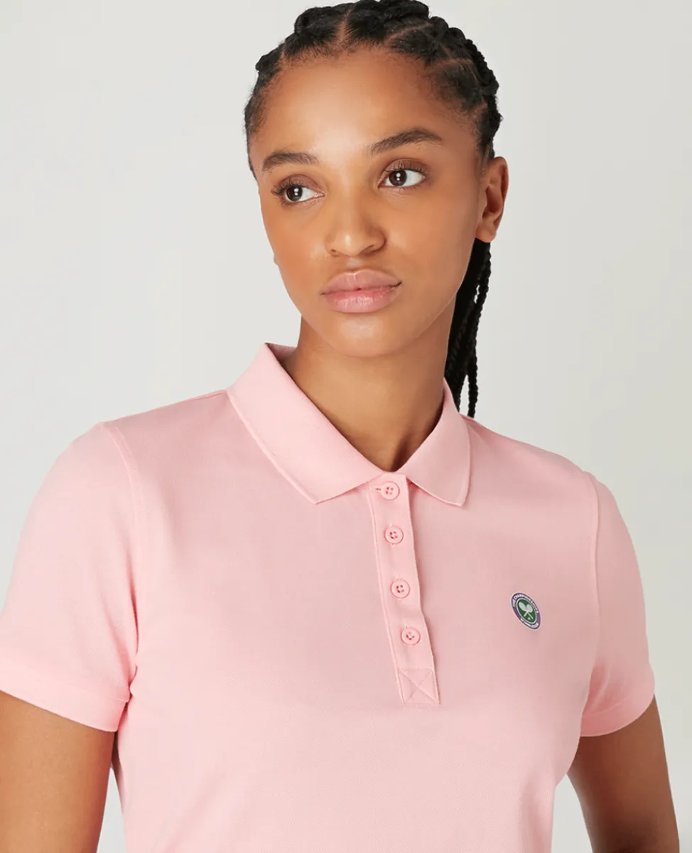 Wimbledon Tops & T-Shirts-Womens Pique Polo - Pink