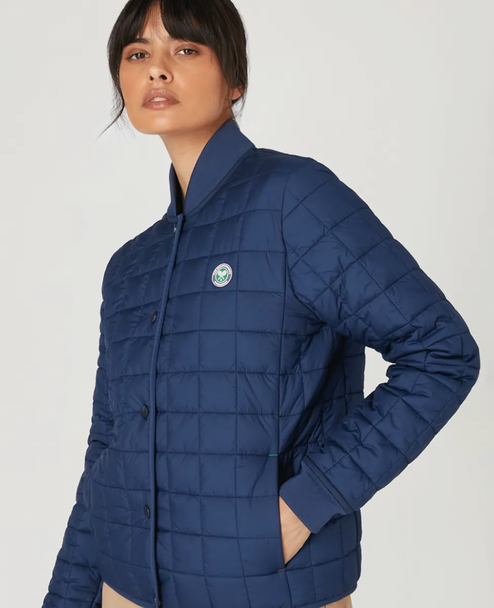 Wimbledon Jackets & Coats-Womens Quilted Jacket - Navy