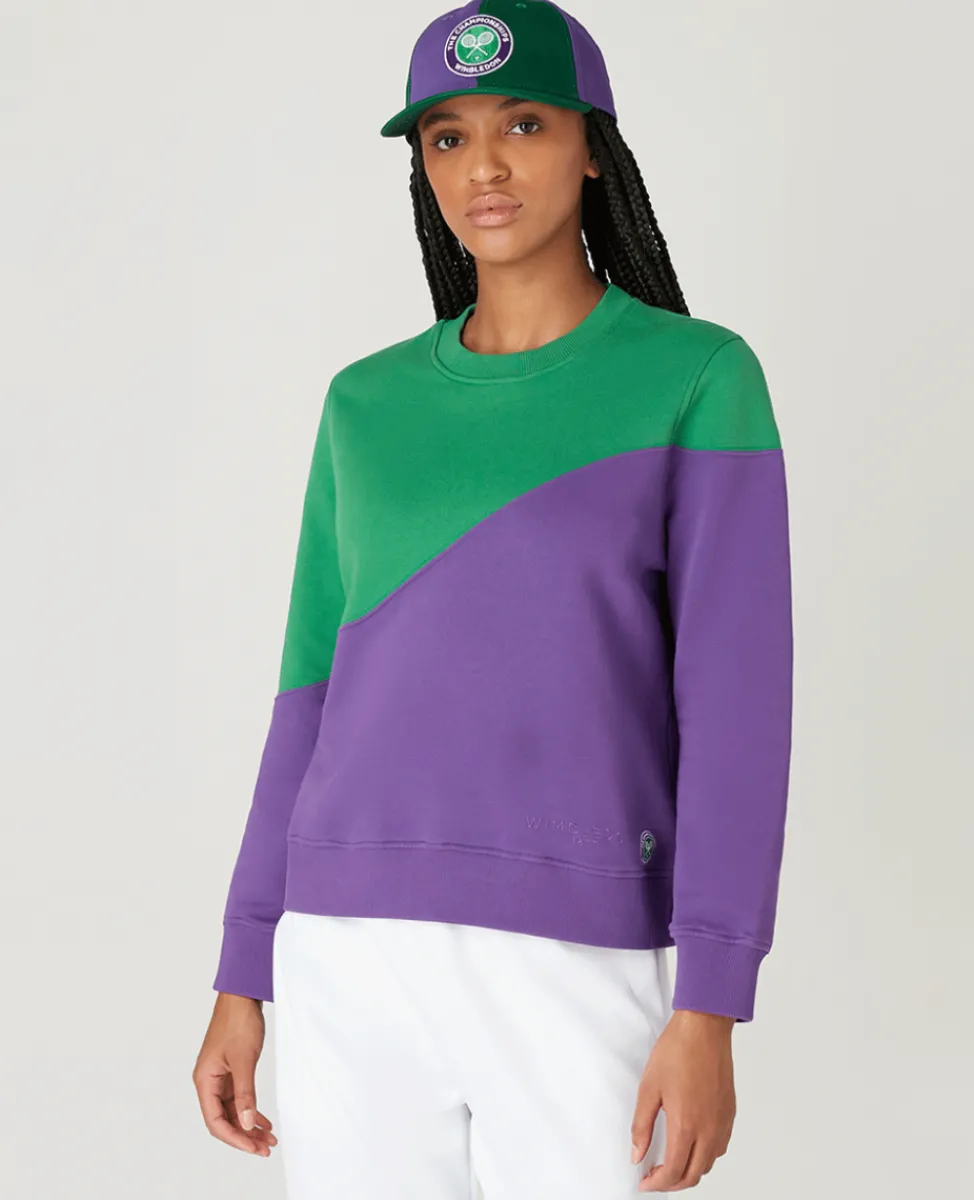 Wimbledon Sweatshirts & Hoodies-Womens Tennis Sweatshirt - Green & Purple