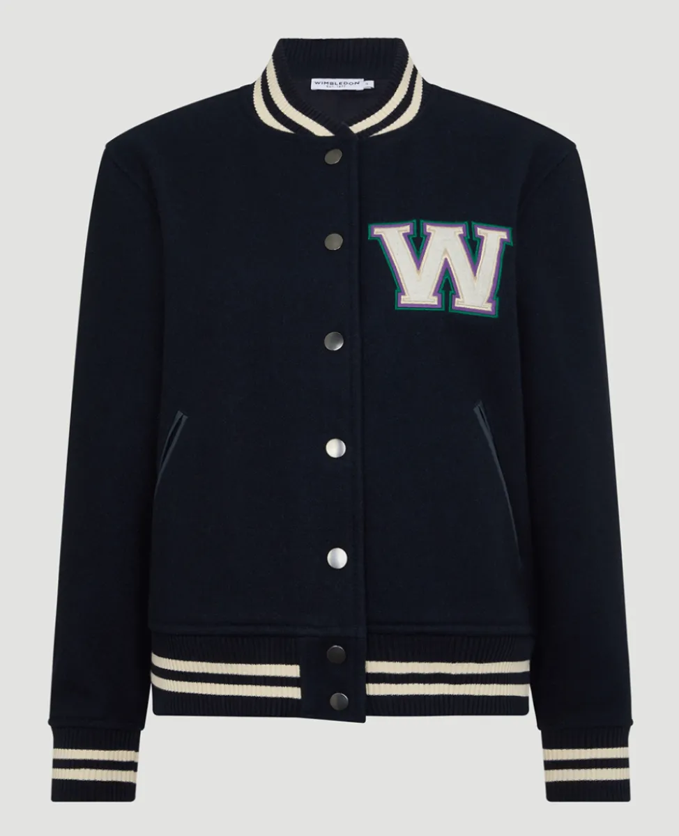 Wimbledon Jackets & Coats-Womens Varsity Jacket - Navy