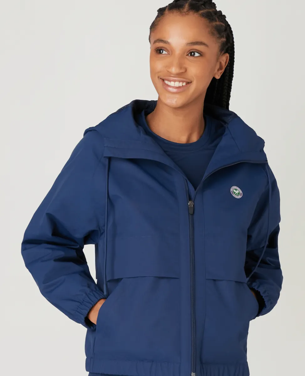 Wimbledon Jackets & Coats-Womens Water Resistant Hooded Jacket - Navy