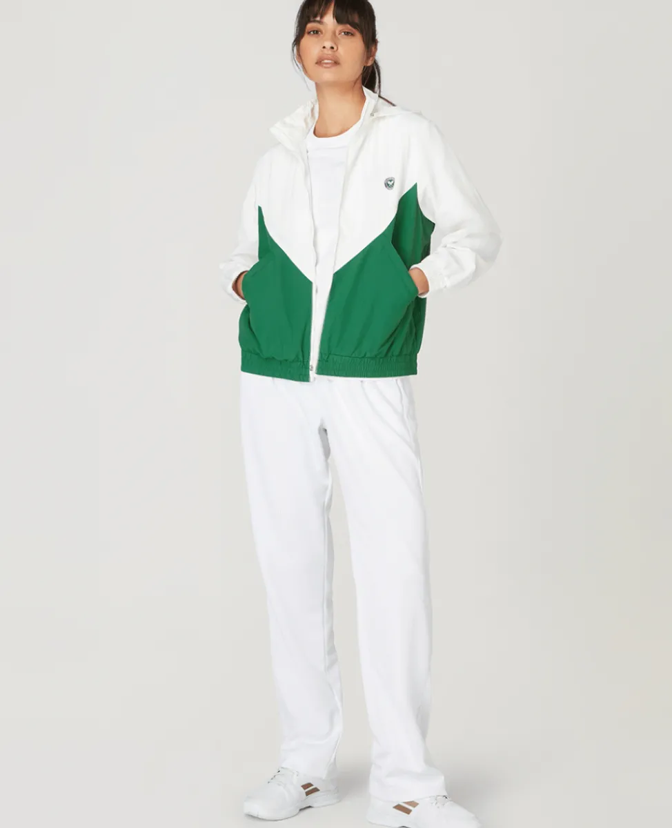 Wimbledon Jackets & Coats-Womens Windbreaker Green & White